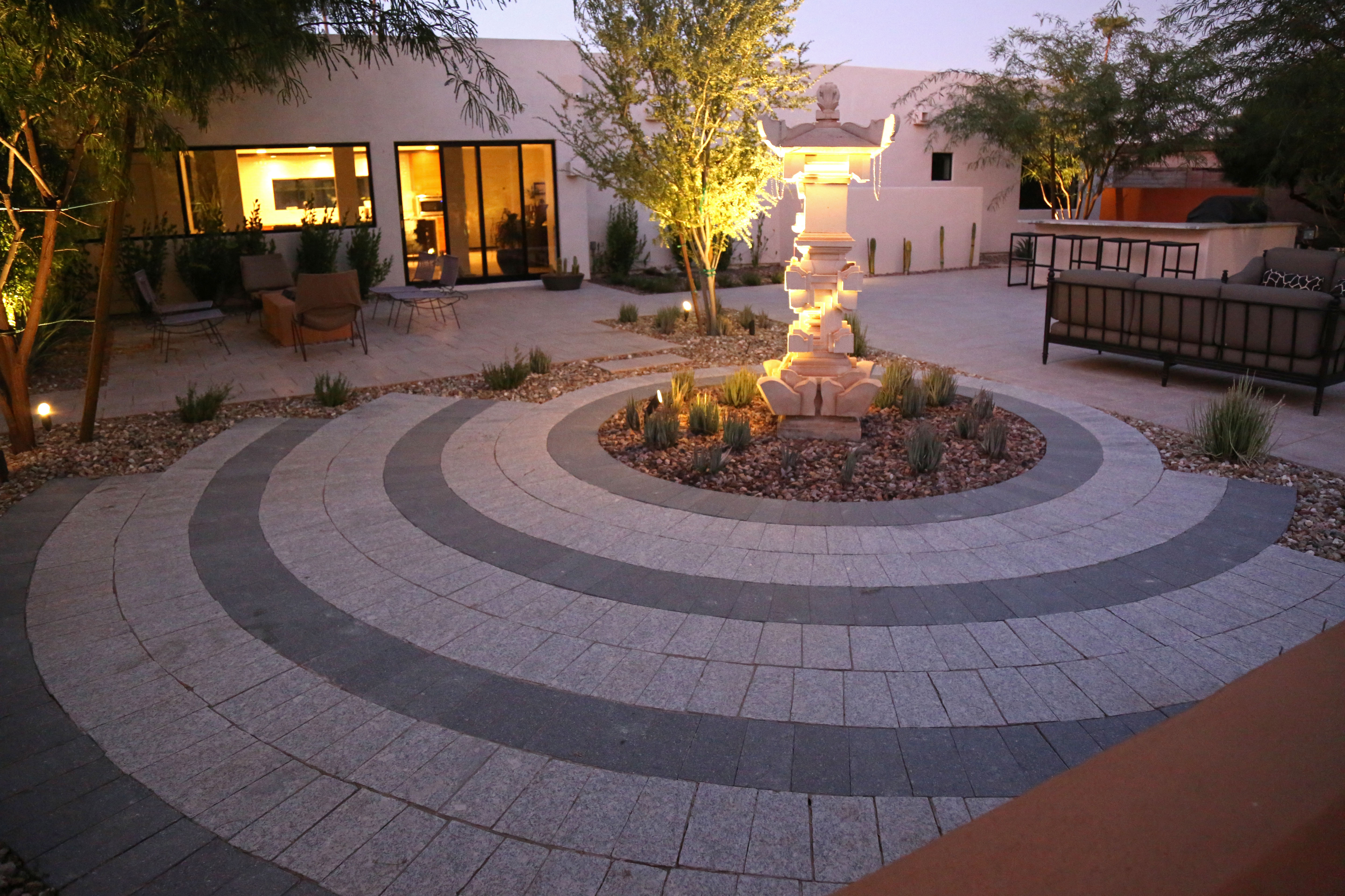 Backyard paver patio